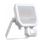 Ledvance LED Floodlight Aluminium White 17W 2200lm 100D - 830 Warm White | IP65 - Motion And Light Sensor - Symmetrical