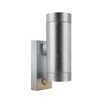 Nordlux Tin Wall Light Metal and Glass Grey Up & Down | 76mm - IP54 - Suitable for 2x GU10 - Motion and Light Sensor