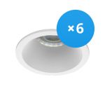 Multipack 6x Noxion Recessed Spot D-round MR16 White | Cutout 70mm - GU10 Socket