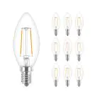 Multipack 10x Philips Corepro LED Candle E14 Filament Clear 2W 250lm - 827 Extra Warm White | Replaces 25W