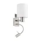 Eglo Wall Light Pasteri Steel Satin Nickel 40 | IP20 - Incl. Spot and Excl. 1x E27